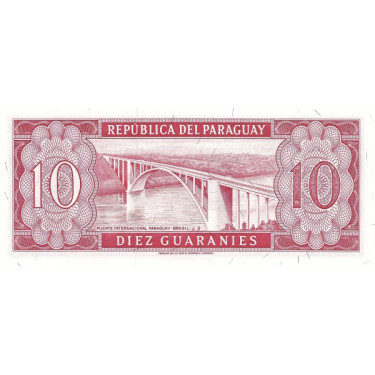 Paraguay 10 Guaranies 1952 (1963) P196b