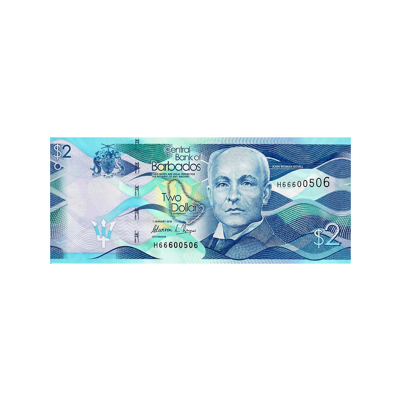 Barbados 2 Dollars 2018 P73d