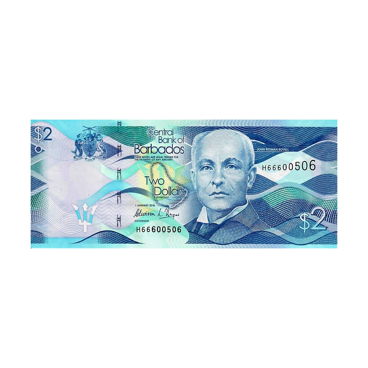 Barbados 2 Dollars 2018 P73d
