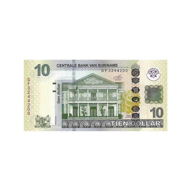 Suriname 10 Dollars 2019 P163