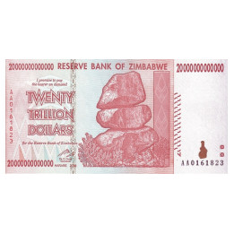 Zimbabwe 20 Trillion Dollars 2008 P89