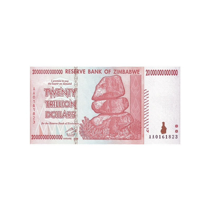 Zimbabwe 20 Trillion Dollars 2008 P89
