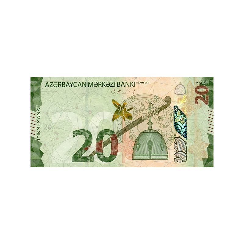 Azerbajdzjan 20 Manat 2021 (2022) P-new