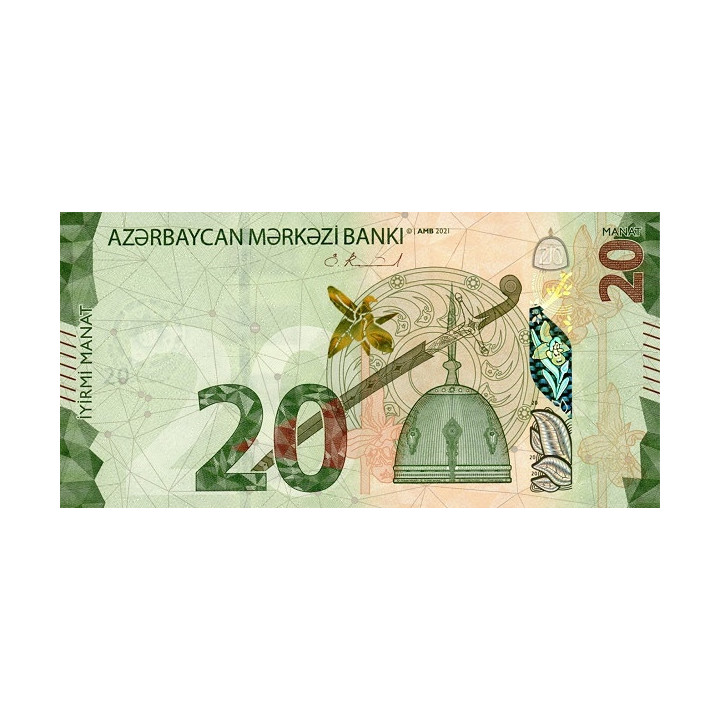 Azerbajdzjan 20 Manat 2021 (2022) P-new