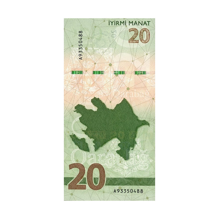 Azerbajdzjan 20 Manat 2021 (2022) P-new