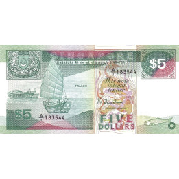Singapore 5 Dollars ND 1989 P19
