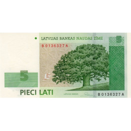 Latvia 5 Lati 2009 P53c