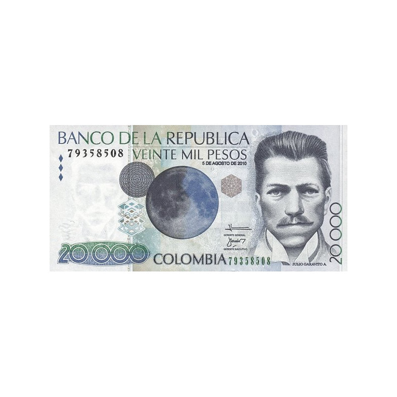 Colombia 20 000 Pesos 5 Aug 2010 P454x