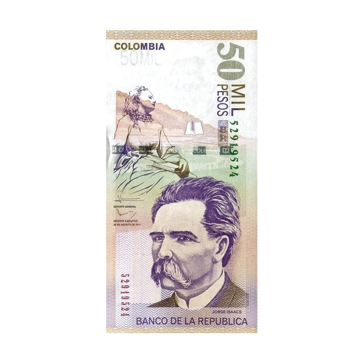 Colombia 50000 Pesos 26 Aug 2011 P455r