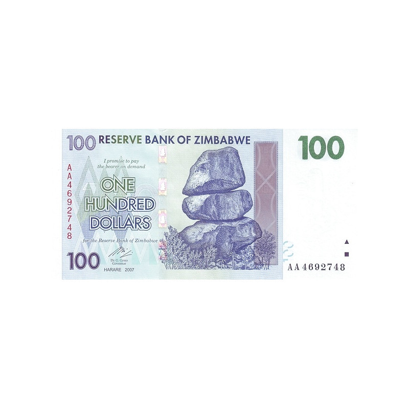 Zimbabwe 100 Dollars 2007 P69