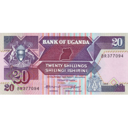 Uganda 20 Shillings 1988 P29b