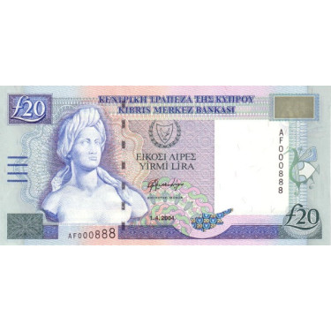 Cyprus 20 Pounds 2004 P63c
