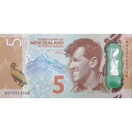New Zealand 5 Dollars 2015 P191