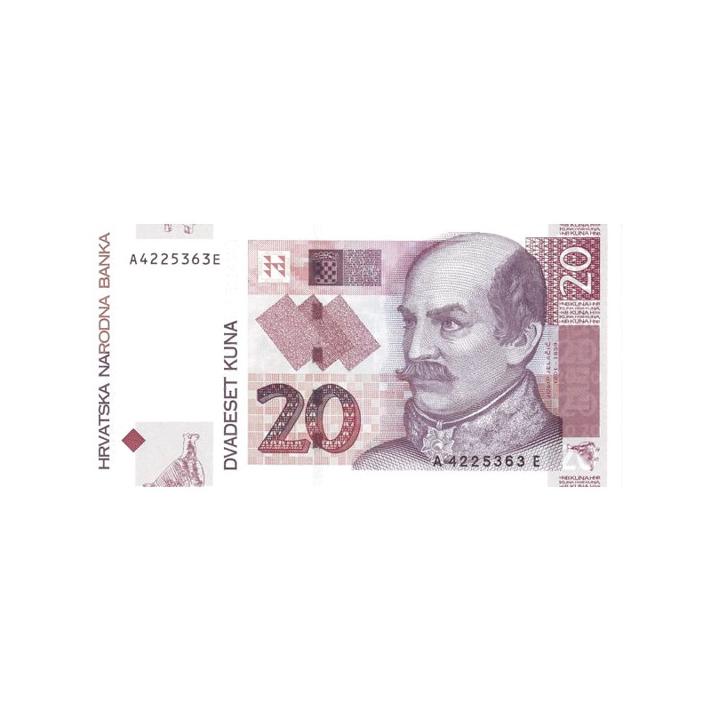 Croatia 20 Kuna 2001 P39a
