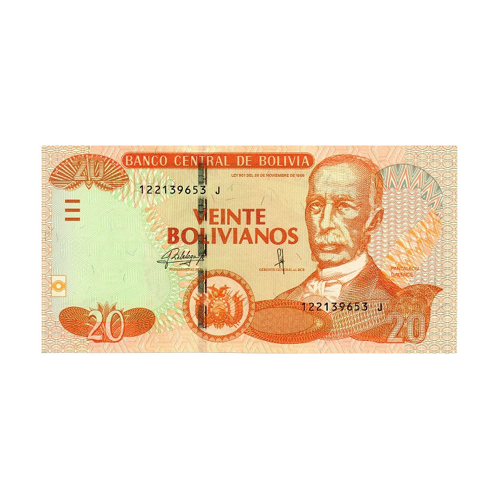 Bolivia 20 Bolivianos 1986 P244 (2)