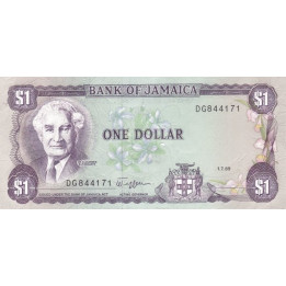 Jamaica 1 Dollar 1989 P68Ac