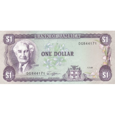 Jamaica 1 Dollar 1989 P68Ac