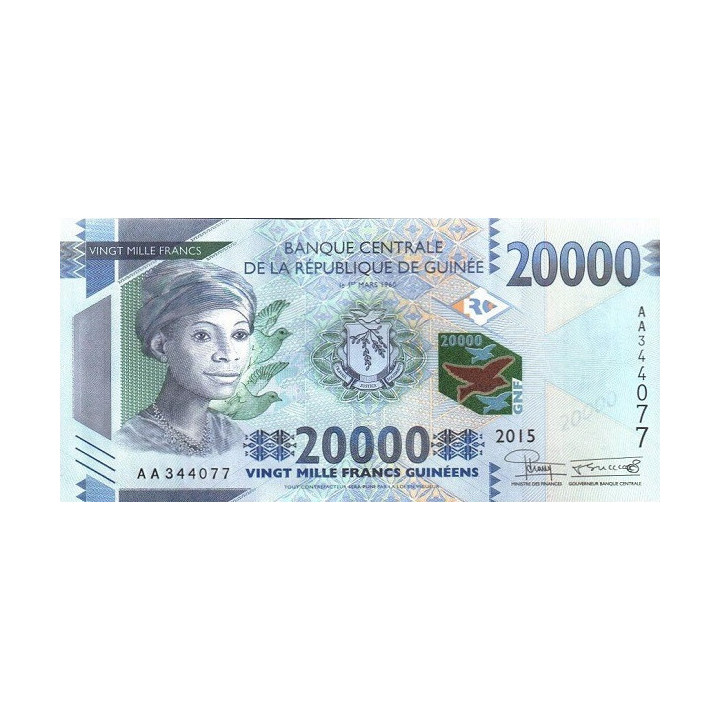 Guinea 20 000 Francs 2015 P-50