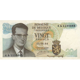 Belgien 20 Francs 1964 P138 (3)