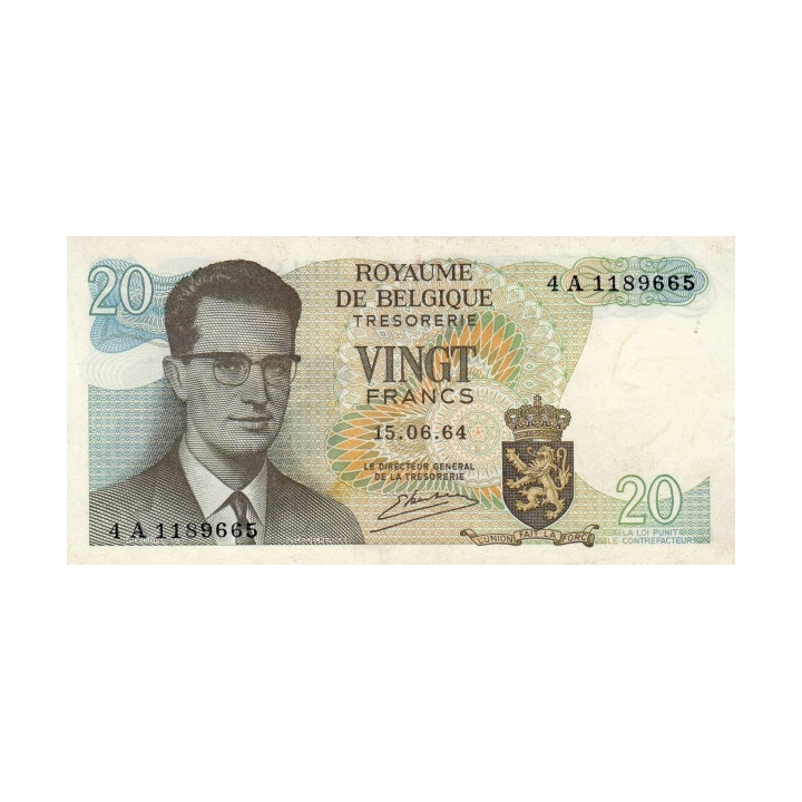 Belgien 20 Francs 1964 P138 (3)