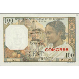 Comoros Islands 100 Francs 1963 P3c