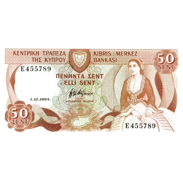 Cyprus 50 Cents 1984 P49