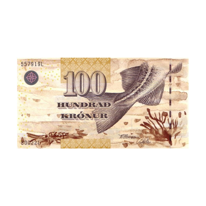 Faeroe Islands 100 Kronur 2002 P25