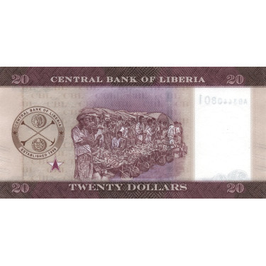 Liberia 20 Dollars 2022 P-new