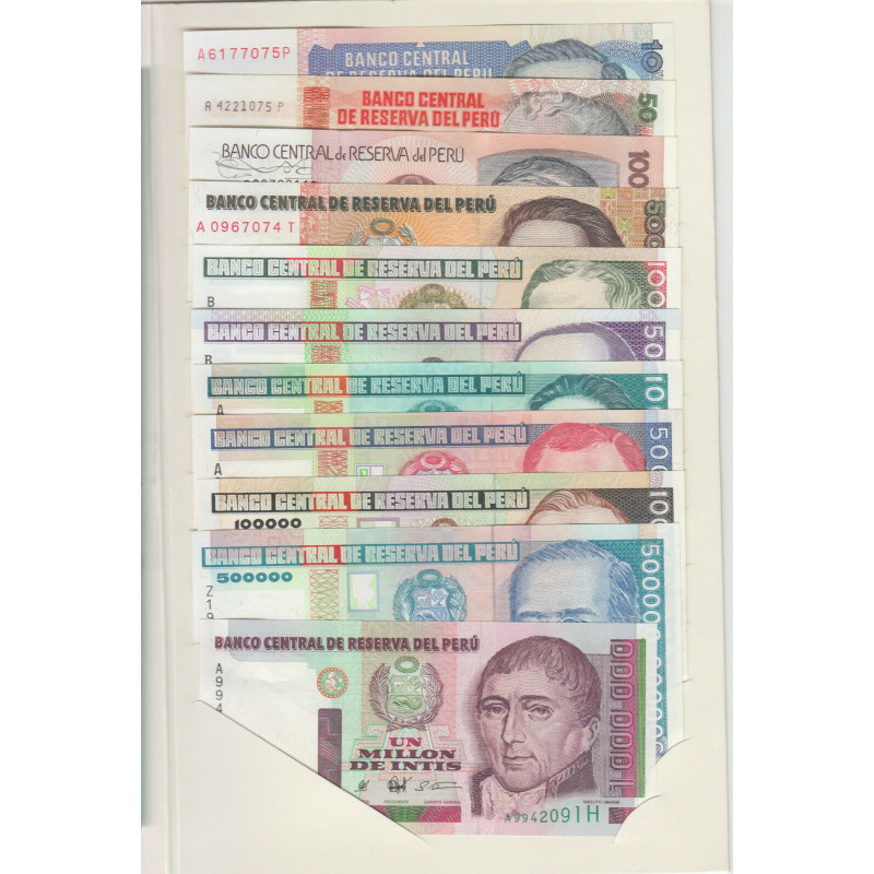 Peru Official Folder Intis 1987-1990
