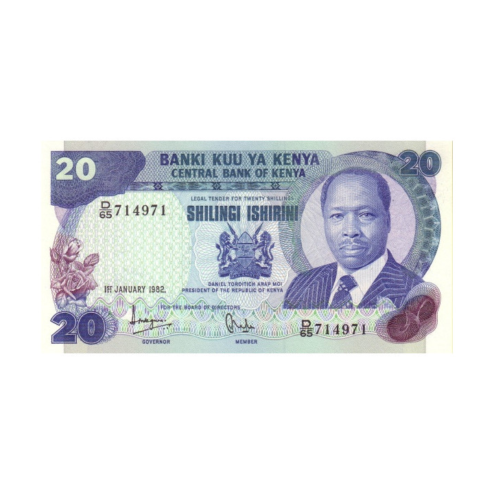 Kenya 20 Shillings 1982 P-21b UNC
