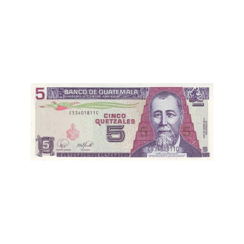 Guatemala 5 Quetzales 2007 P106c