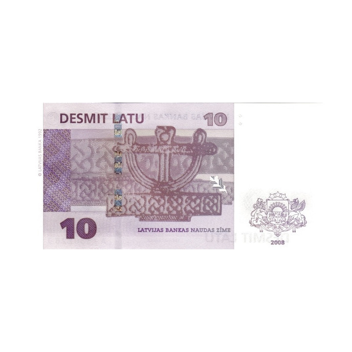 Latvia 10 Latu 2008 P54