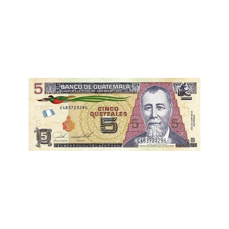 Guatemala 5 Quetzales 2020 P122A