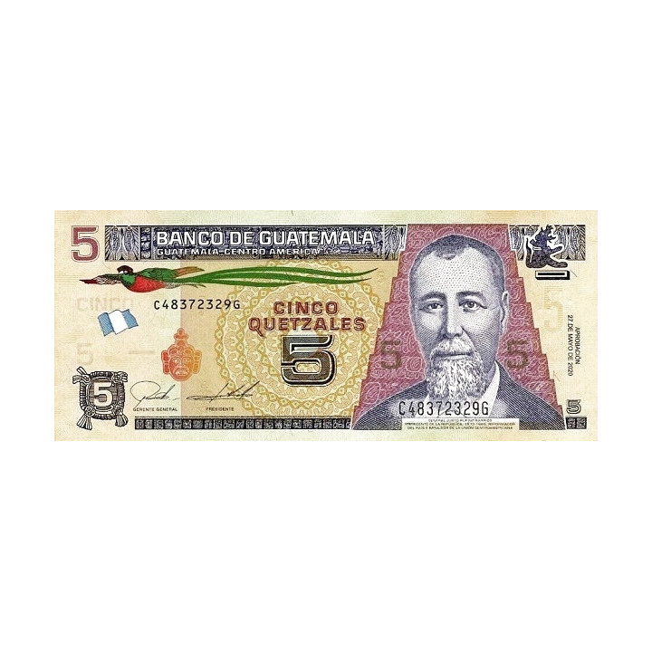Guatemala 5 Quetzales 2020 P122A