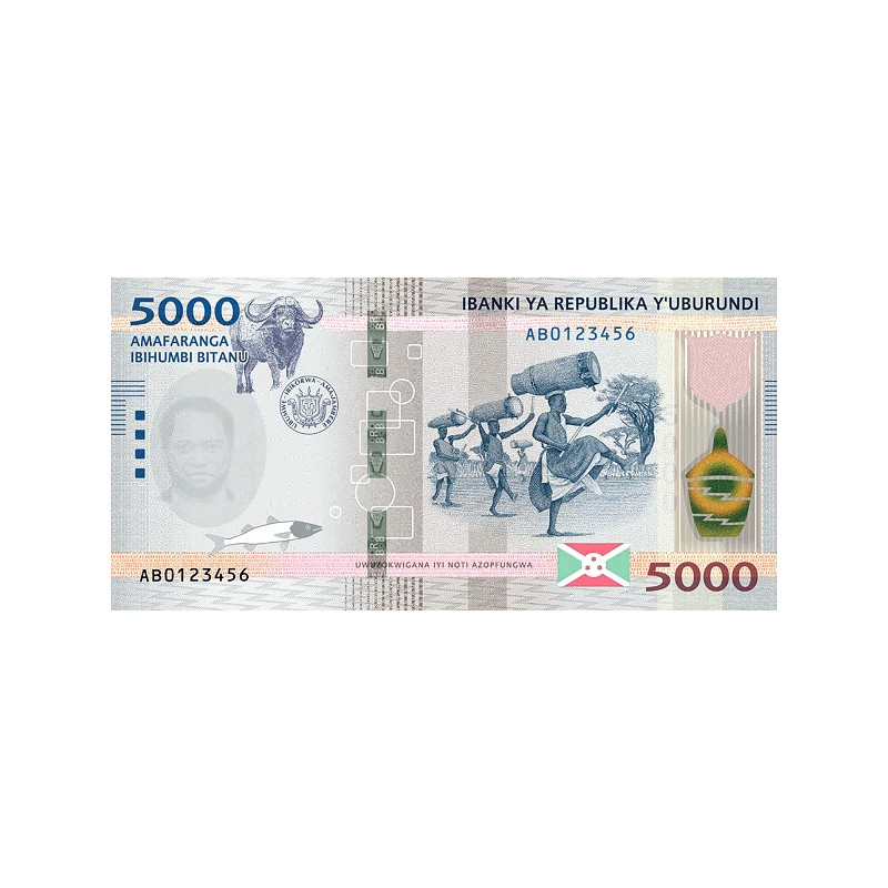 Burundi 5000 Francs 2022 Pnew