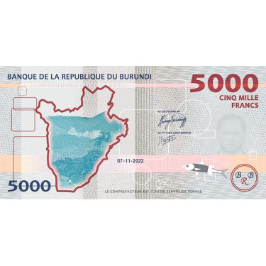Burundi 5000 Francs 2022 Pnew