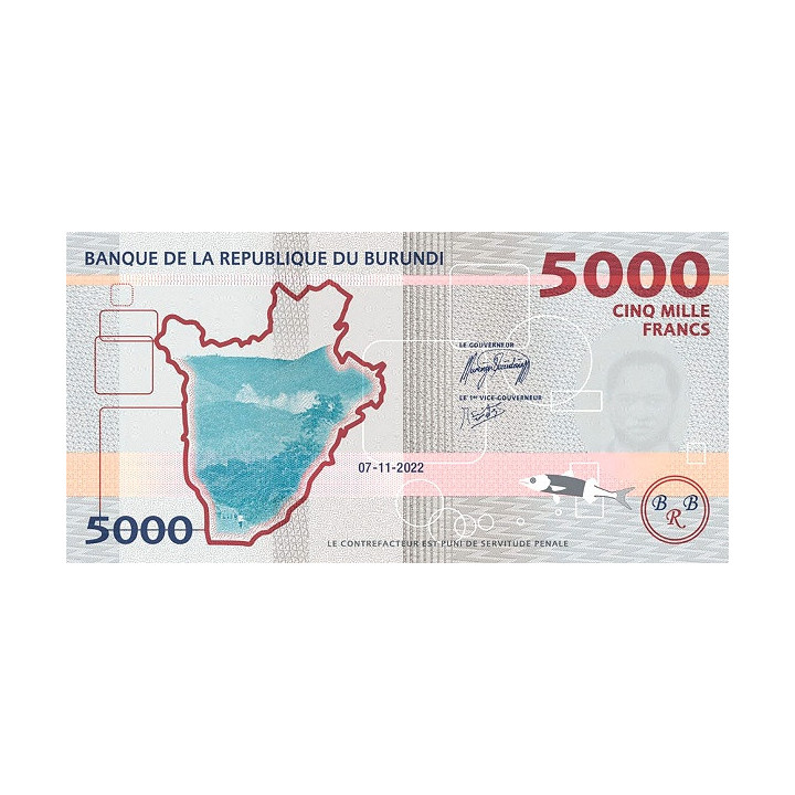 Burundi 5000 Francs 2022 Pnew