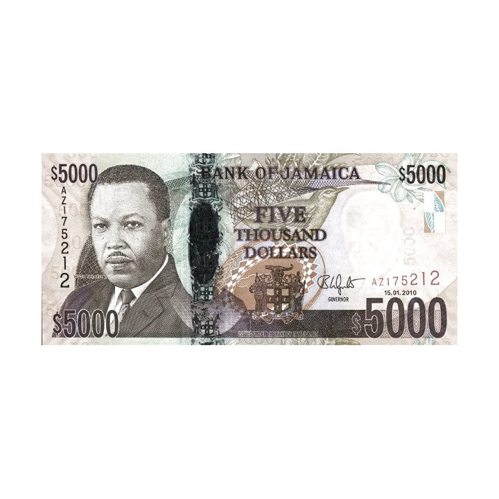 Jamaica 5000 Dollars 2010 P87b