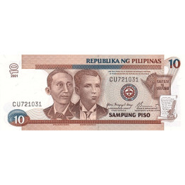 Philippines 10 Piso 2001 P187i