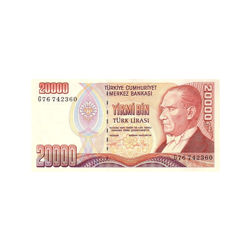 Turkey 20.000 Lira 1970 P202