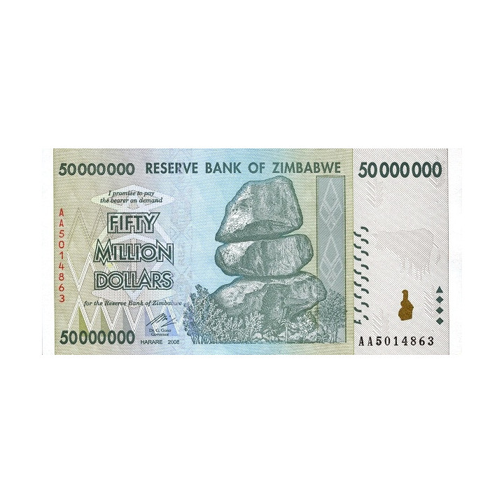 Zimbabwe 50 000 000 Dollars 2008 P-79