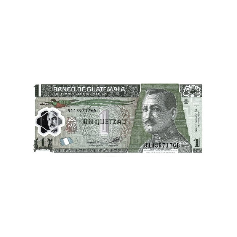 Guatemala 1 Quetzal 2012 P-115 polymer