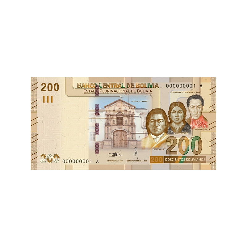 Bolivia 200 Bolivianos 2016 P252