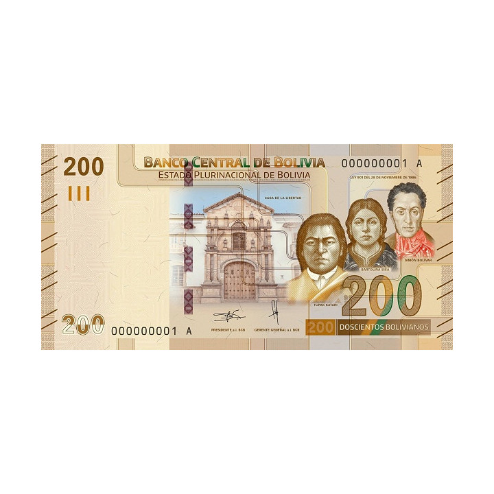 Bolivia 200 Bolivianos 2016 P252