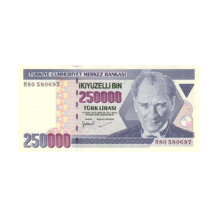 Turkey 250.000 Lirasi 1970 P211