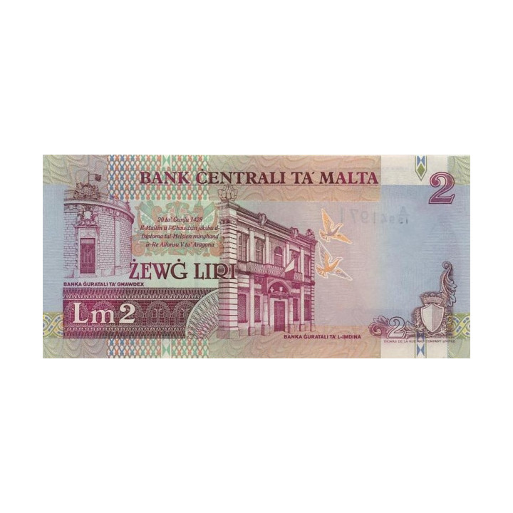 Malta 2 Liri 1994 P45d