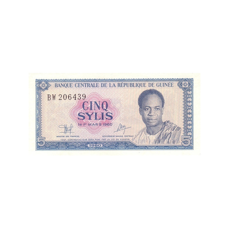 Guinea 5 Sylis 1980 P-22a
