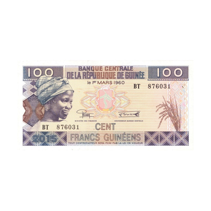 Guinea 100 Francs 2015 PA47