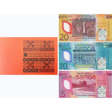 Samoa Set 5-10-20-60 Tala 2024 CHOGM with folder
