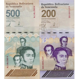 Venezuela set 200 - 500 Bolivares 2023 - 2024